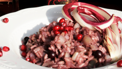 Risotto al Raboso e radicchio Trevigiano